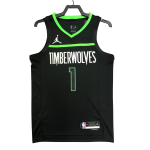 Баскетбольная джерси Anthony Edwards Minnesota Timberwolves №1 Jordan Black Green