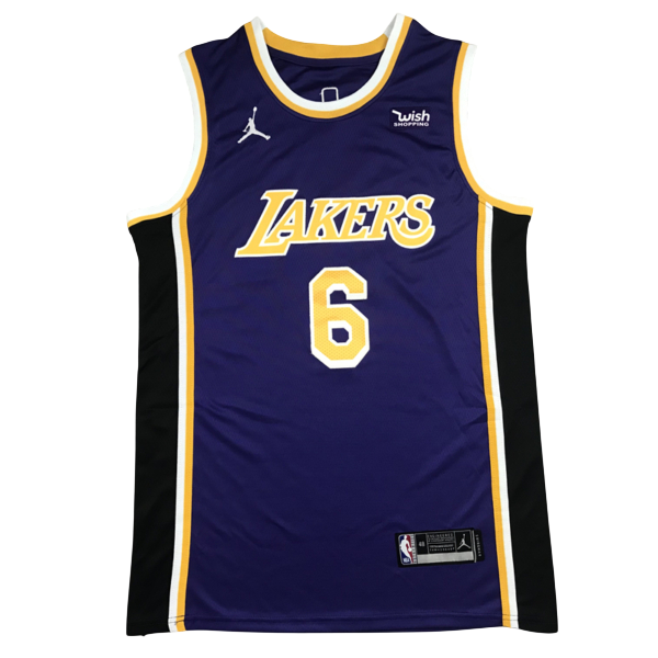 Баскетбольная джерси Nike Lebron James Los Angeles Lakers №6 Purple White Yellow